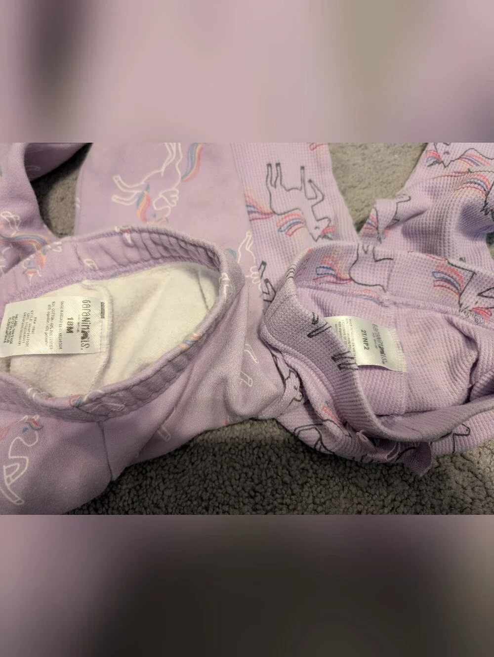 Garanimals Unicorn Sparkle Sweatshirts And Bottoms 18 24 Month FLAWED